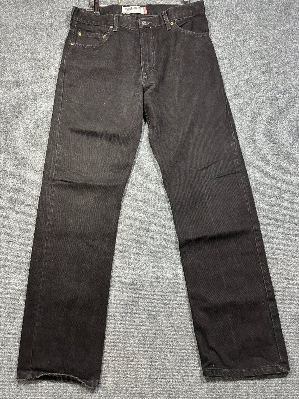 Levis 505 Jeans Mens 36 Regular Fit Black Cotton Straight Leg Pockets